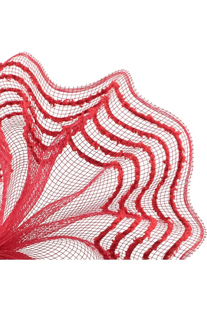 10.25" Drift Border Mesh Ribbon: Red (10 Yards)