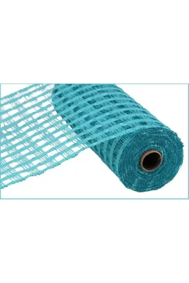 10" Poly Burlap Check Mesh Ribbon: Turquoise (10 Yards)