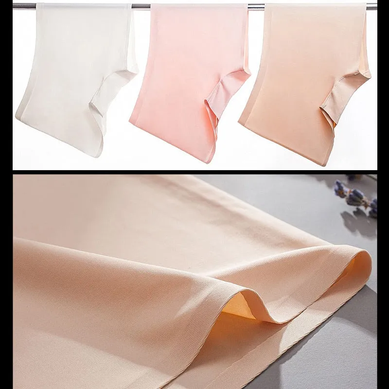 3 Pack Ladies Boyshorts Seamless Ice Silk Ladies Safety Short Pants Mid Waist Summer Breathable Boxer Undies Underwear