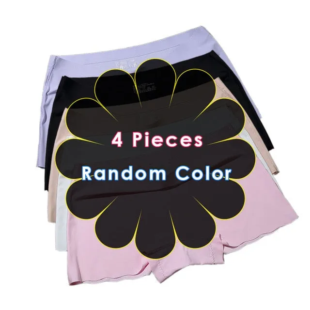 4 Pack Ladies Seamless Short Pants Safety Boyshorts Summer Shorts Lady Boxer Panties Healthy Lingerie