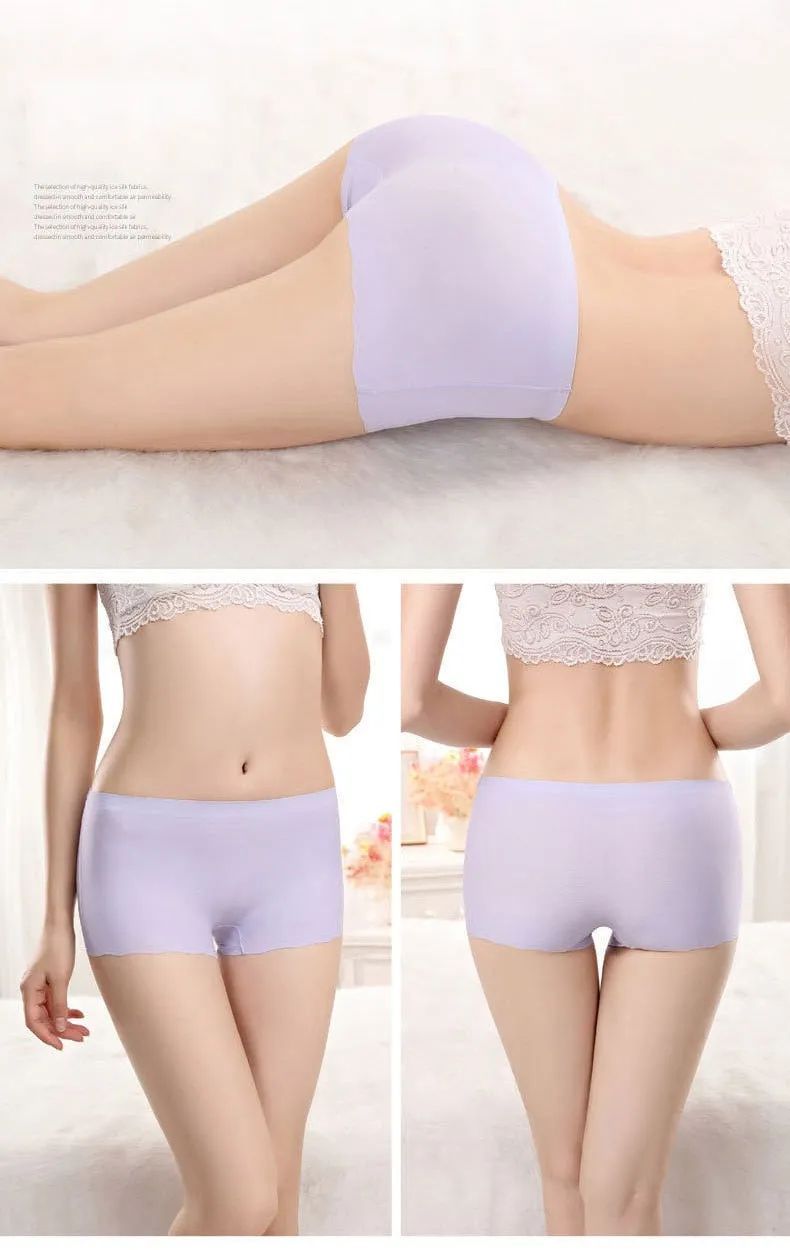 4 Pack Ladies Seamless Short Pants Safety Boyshorts Summer Shorts Lady Boxer Panties Healthy Lingerie
