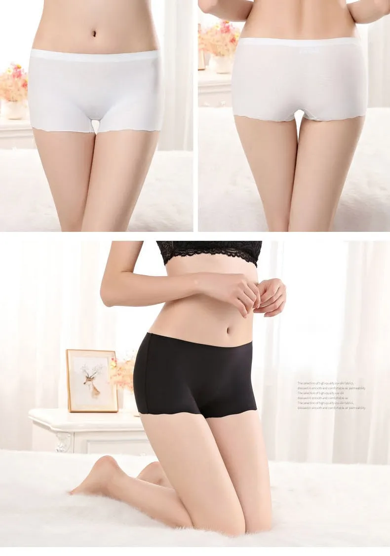 4 Pack Ladies Seamless Short Pants Safety Boyshorts Summer Shorts Lady Boxer Panties Healthy Lingerie