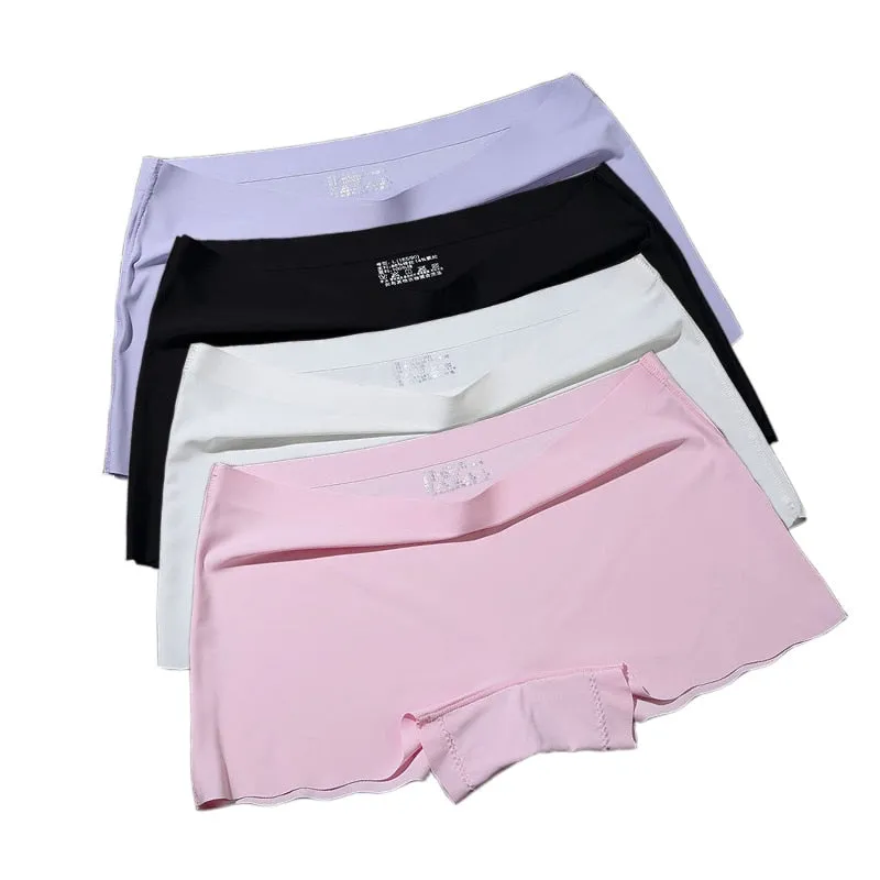 4 Pack Ladies Seamless Short Pants Safety Boyshorts Summer Shorts Lady Boxer Panties Healthy Lingerie