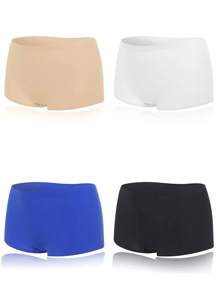 4-Pack Women's Seamless Boyshorts Ice Silk Panties