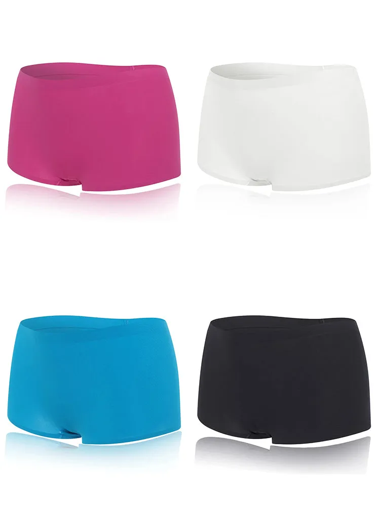 4-Pack Women's Seamless Boyshorts Ice Silk Panties