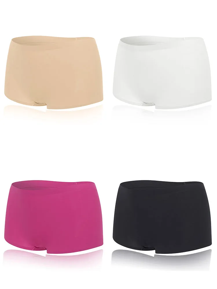 4-Pack Women's Seamless Boyshorts Ice Silk Panties