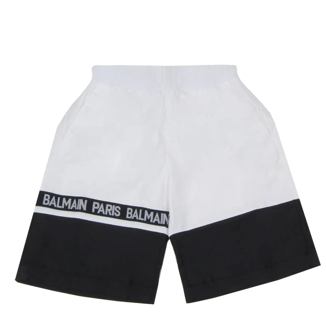 Balmain Kids Logo Print Nylon Swim Shorts