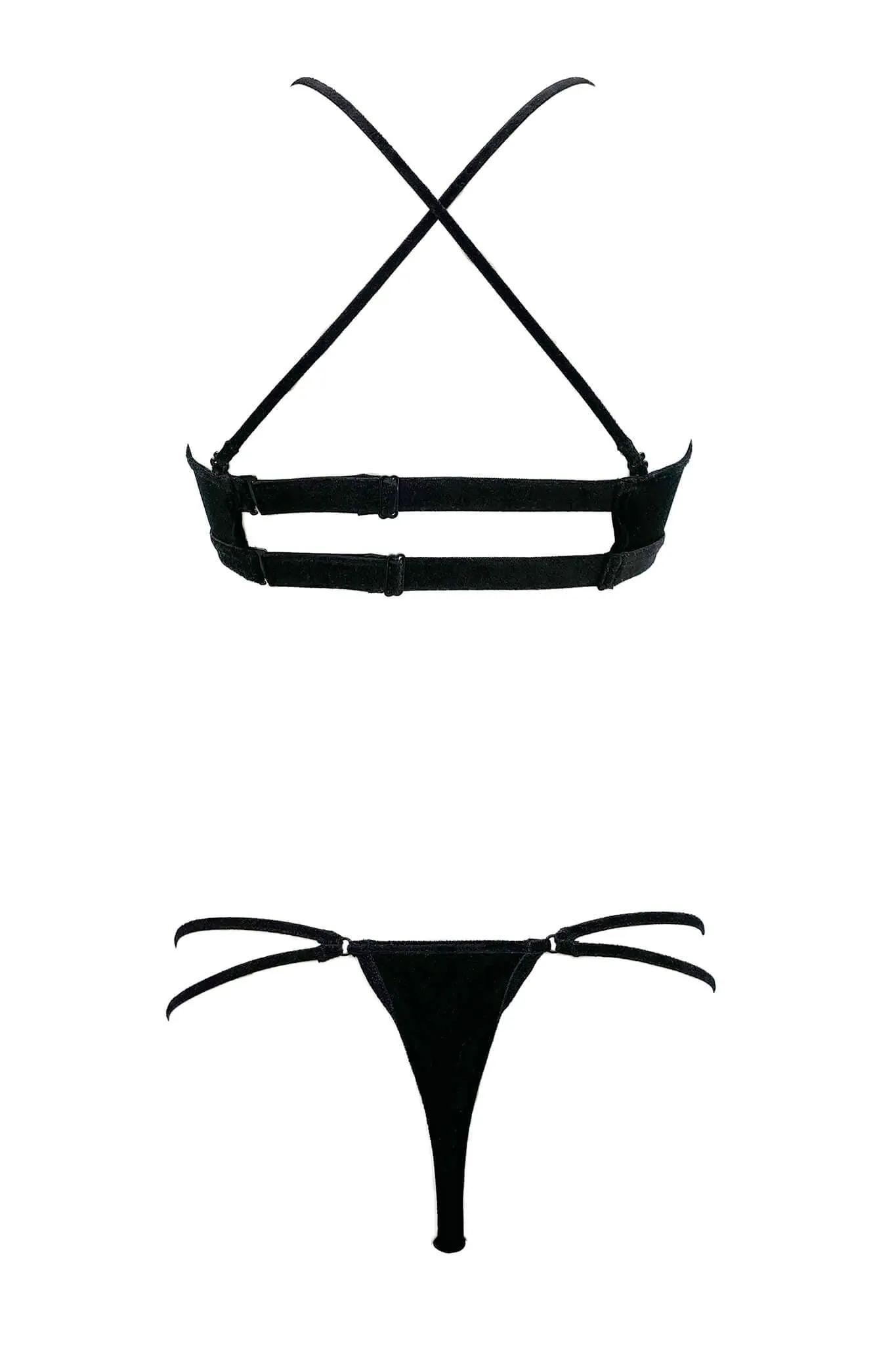 Cache Coeur Black Velour Set