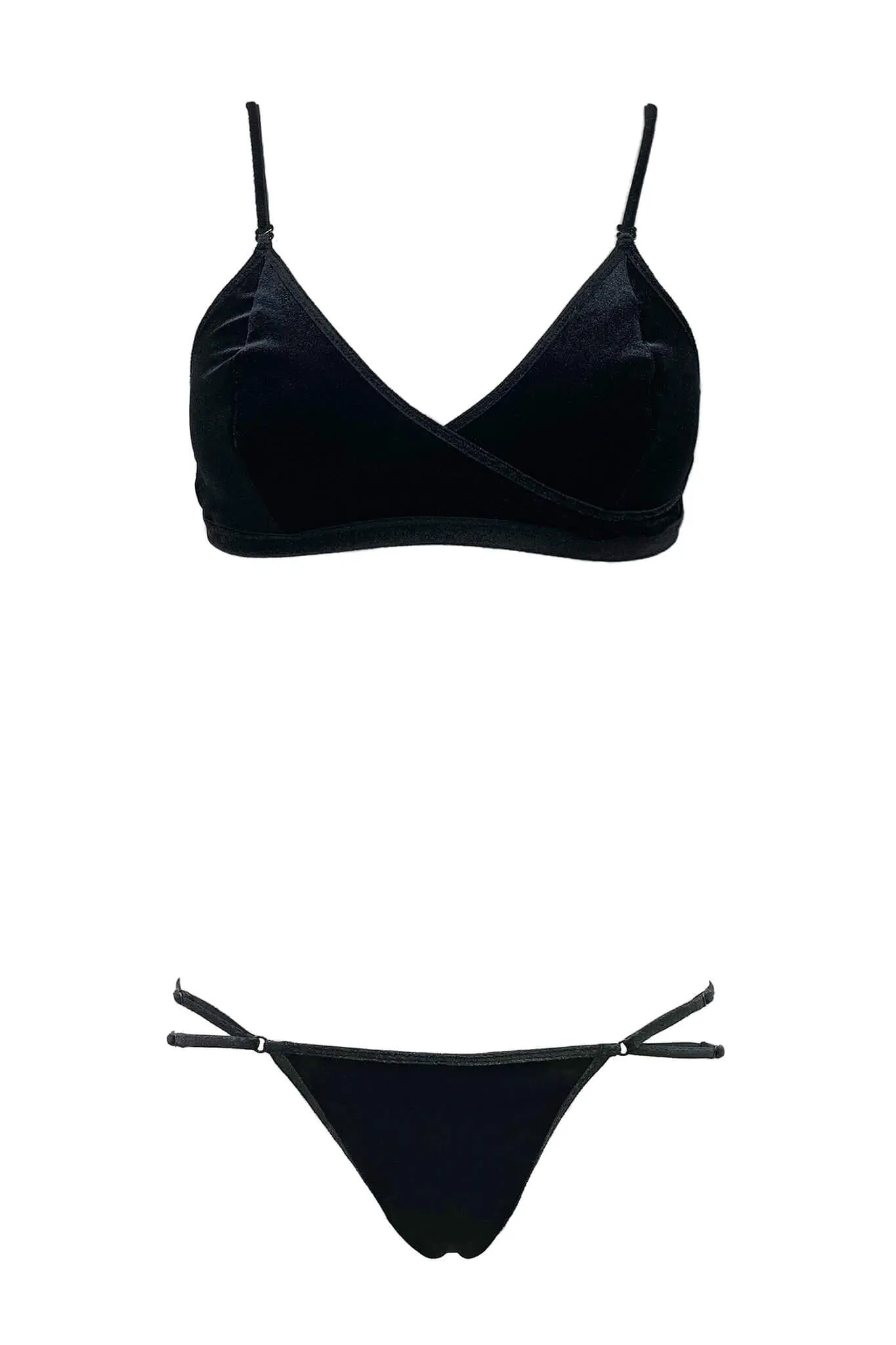 Cache Coeur Black Velour Set