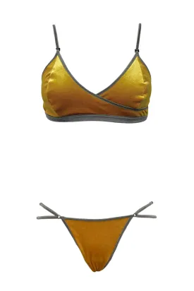 Cache Coeur Mustard Yellow Velour Set