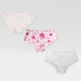Girl Boyshorts, Pack of 3, Bio-wash Cotton Antibacterial Finish  (1-10 Years)