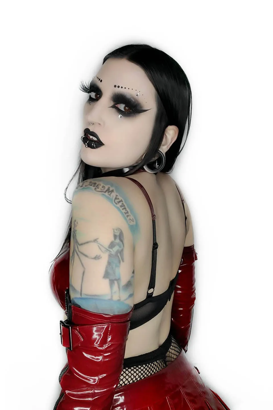 Vampire Red Vinyl Padded Push Up Bra Top